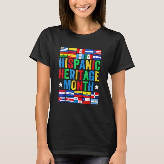 Lateinische Länder Flaggen lateinischer Monat des  T-Shirt (Vorderseite)