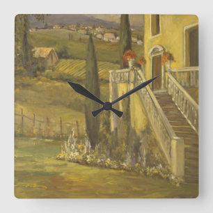 Lateinische Ruhe II Quadratische Wanduhr