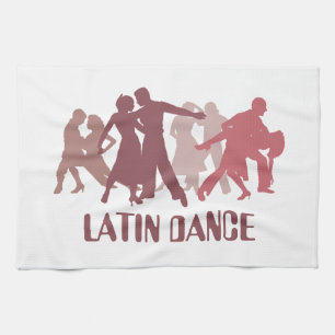 Lateinische Tänzer-Illustration Geschirrtuch