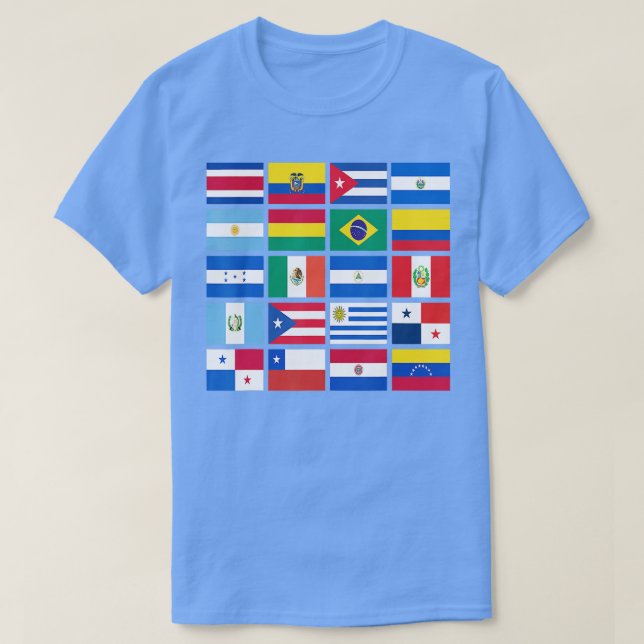 Lateinisches Kulturerbe Monat Latino Flag alle Län T-Shirt (Design vorne)