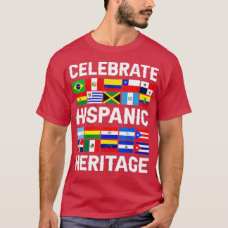 Lateinisches Kulturerbe Monat Latino Flag alle Län T-Shirt
