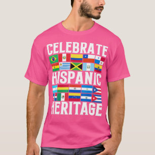 Lateinisches Kulturerbe Monat Latino Flag alle Län T-Shirt