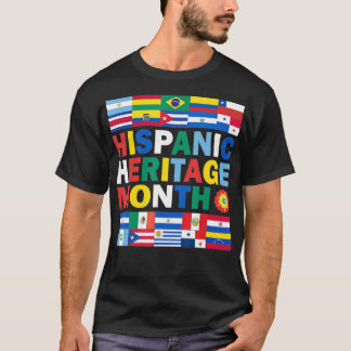Lateinisches Kulturerbe Monat Latino Flag alle Län T-Shirt