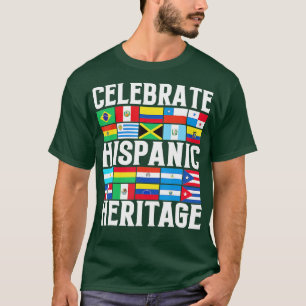 Lateinisches Kulturerbe Monat Latino Flag alle Län T-Shirt
