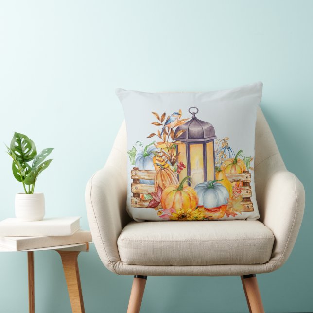 Laterne, Blue Bird und Sonnenblumen Kissen (Stuhl )