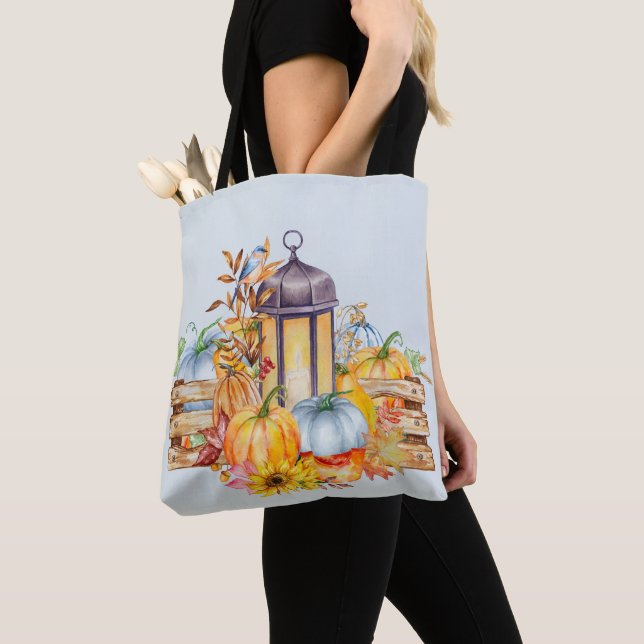 Laterne, Blue Bird und Sonnenblumen Tasche (Von Nahem)