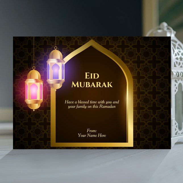 Laterne mit arabischem Muster und goldenem Fenster Einladung (Von Creator hochgeladen)