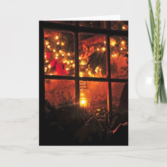 Laterne nachts feiertagskarte (Vorderseite)