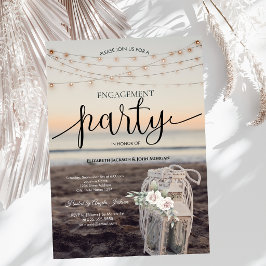Laterne, String Lights,Blume,Beach Verlobung Einladung