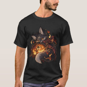 Laternen-Fuchs-Dunkles-Halloween-T-Shirt T-Shirt