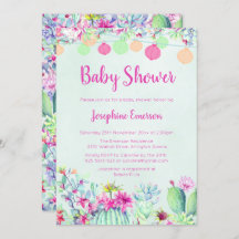 Laternen & Kaktus Kinderdusche Einladungen