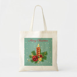 Laternen Kerze und Glitzern - Frohe Weihnachten Tragetasche