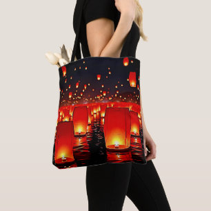 Laternen' Magisches Nachtschwimmdesign Tasche