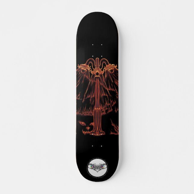 Laternenorange-leuchtende Katzenaugen Skateboard (Vorne)