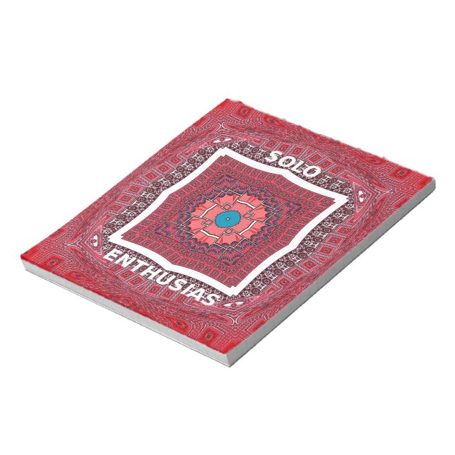  Latest Sindhi Indus Craft Ajrak Design Art Notizblock (Rotiert)