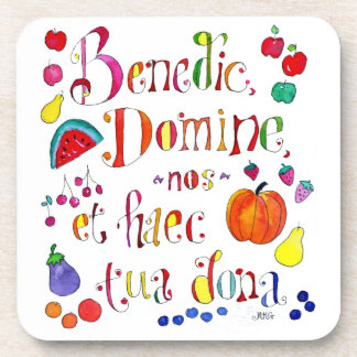 Latin Gratitude Grace Gebet - segne uns o Lord Getränkeuntersetzer