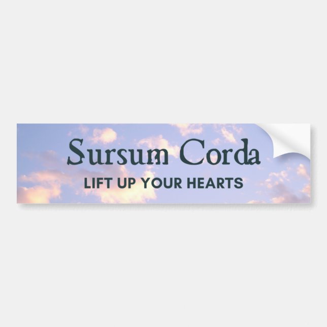 Latin Mass Sursum Corda Trad Katholic Sky Blue Autoaufkleber (Vorne)