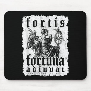 Latin Philosophy Zitat Luck Bravery Fortis Fortuna Mousepad