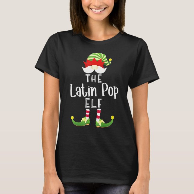Latin Pop Elf Group Weihnachten Pajama Party T-Shirt (Vorderseite)