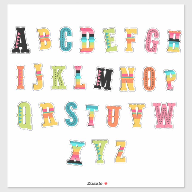 LATIN VIBES - A-Z - AUFKLEBER (Blatt)