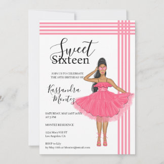 Latina Babe Pink Sweet 16th  Einladung