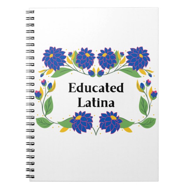 Latina Blue Flowers Motif Notebook Notizblock (Vorderseite)