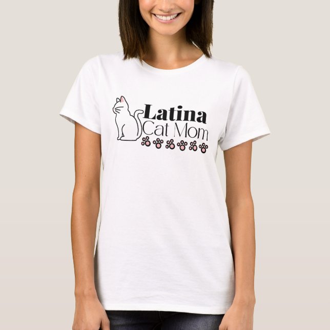 Latina Cat Mama Woman T-Shirt (Vorderseite)