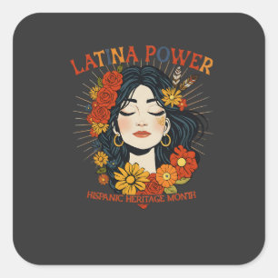 Latina Power - Design des hispanischen Erbes Quadratischer Aufkleber