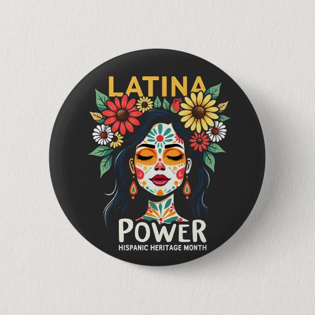 Latina Power Hispanic Heritage Monat Button (Vorderseite)