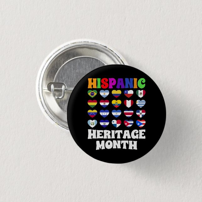 Latino-Länder: Herzenslust, glückliche Feier Button (Vorne & Hinten)