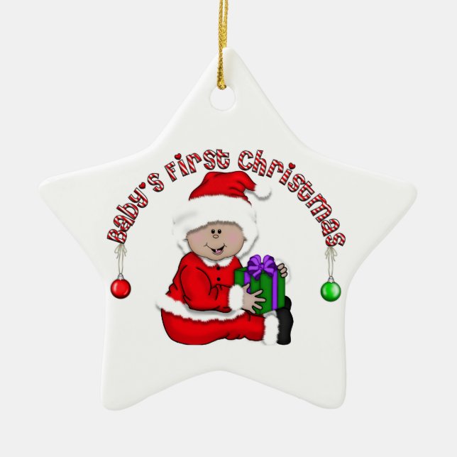 Latino Santa Baby 1. Weihnachtsdekoration Keramik Ornament (Vorne)