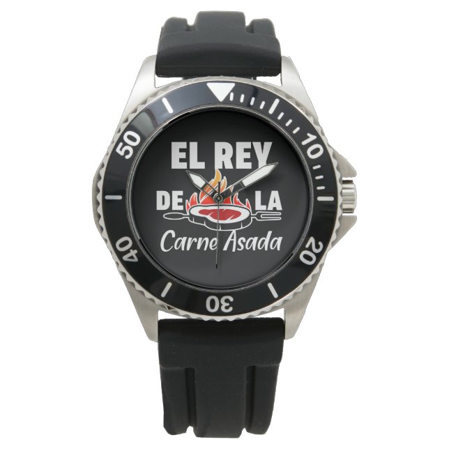 Latino Vater El Rey de la Carne Asada Armbanduhr (Vorderseite)