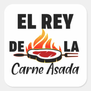Latino Vater El Rey de la Carne Asada Quadratischer Aufkleber