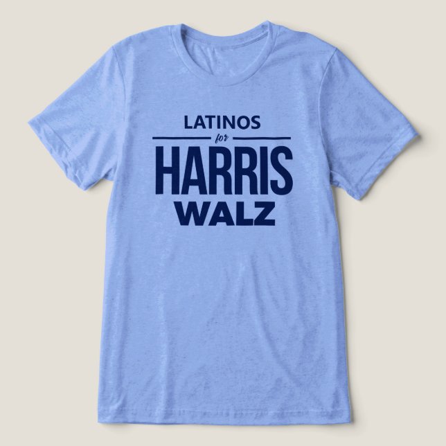Latinos für Harris Walz Tri-Blend Shirt (Design Vorderseite)