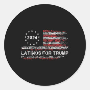Latinos für Trump 2024 - Präsidentenwahl Trump Runder Aufkleber