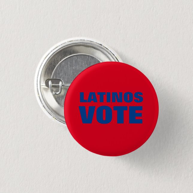 Latinos Vote Blue Red Voto Latino moderne politisc Button (Vorne & Hinten)