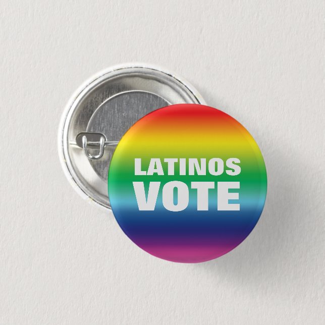 Latinos Wählen Sie Regenbogenfarben Gay Pride mode Button (Vorne & Hinten)