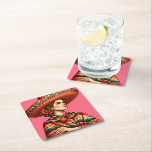 Latinx Sarape Gastgeschenk Rechteckiger Pappuntersetzer