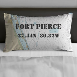 Latitude Longitude Fort Pierce FL Nautic Chart ⚓ Kissenbezug
