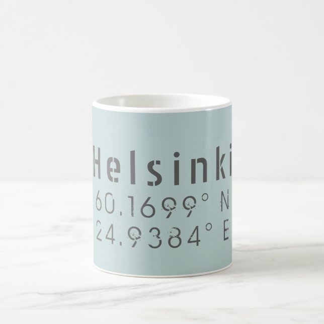 Latitude Longitude Helsinki Kaffeetasse (Mittel)