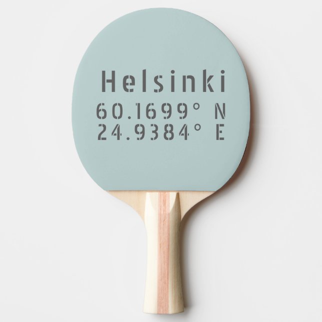 Latitude Longitude Helsinki Tischtennis Schläger (Vorderseite)