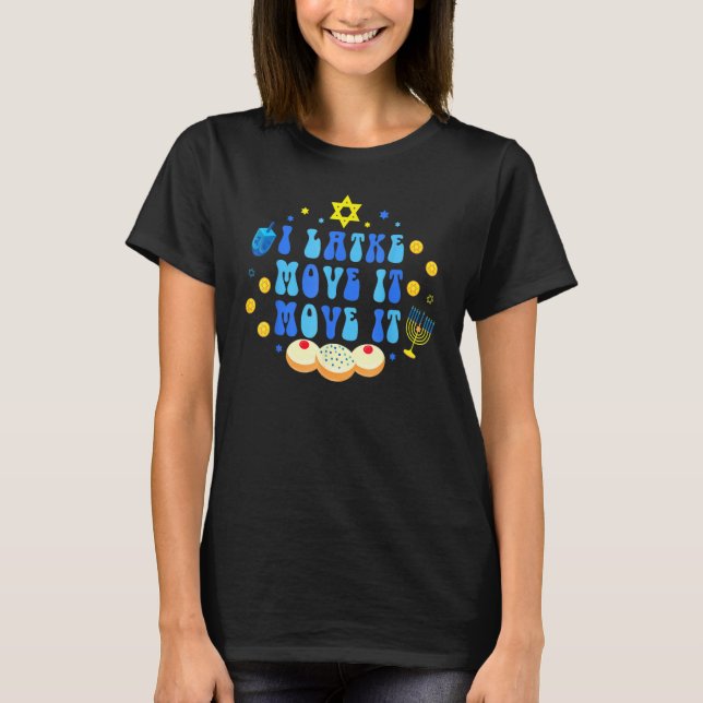 Latke Hanukkah Holiday Retro Dreidel Menorah Jewis T-Shirt (Vorderseite)