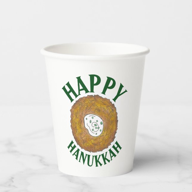 Latkes Happy Hanukkah Chanukah Juwish Holidays Pappbecher (Vorderseite)
