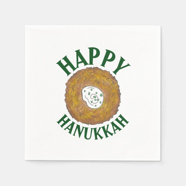 Latkes Happy Hanukkah Chanukah Juwish Holidays Serviette (Vorderseite)