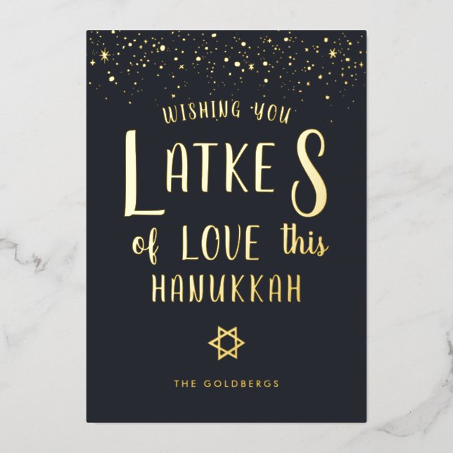 Latkes of Love | Carte de voeux Hanoukka (Recto)