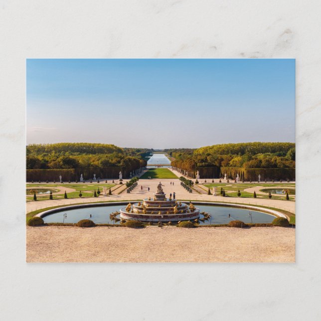 Latona Fountain and Grande Perspective, Versailles Postkarte (Vorderseite)