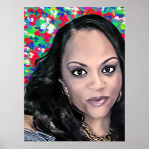 Latoya im Farbeselfie Poster