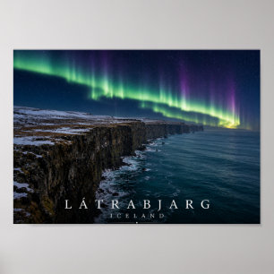 Látrabjarg Klippen Island A4 Poster