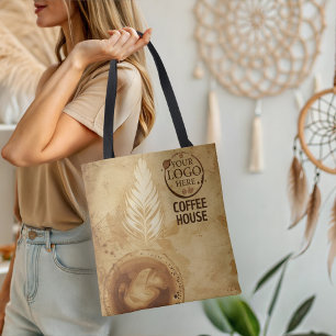 Latte-Art-Cafés und Coffeeshops Logo Geschäft  Tasche