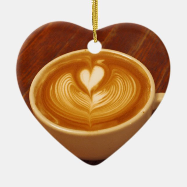 Latte Art Coffee Liebe Keramikornament (Vorne)